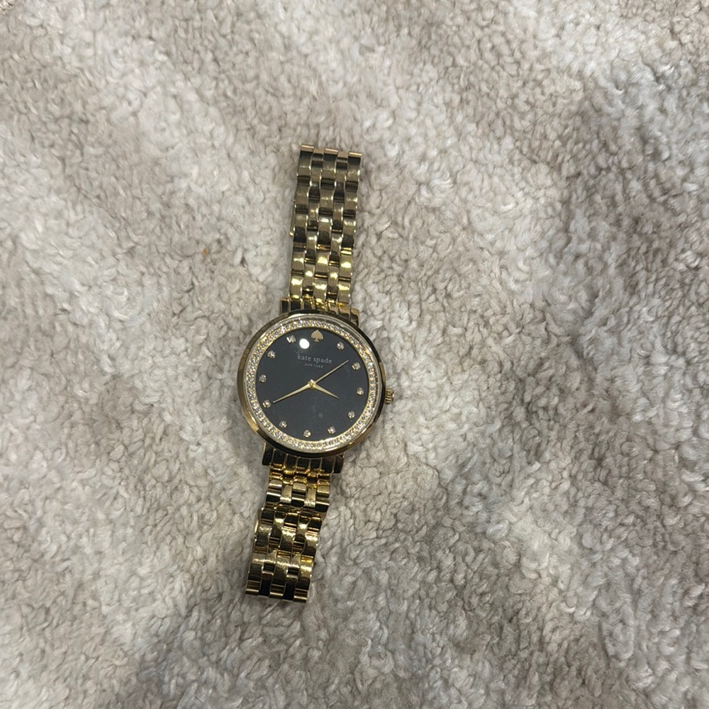 Kate Spade Gold Bracelet Watch with Black Dial